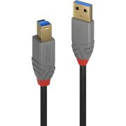 Lindy 36744 5m USB A USB B Mannelijk Mannelijk Zwart USB-kabel