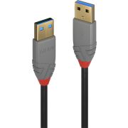Lindy 36750 0.5m USB A USB A Mannelijk Mannelijk Zwart USB-kabel
