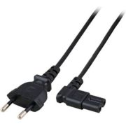 ACT Netsnoer Euro male - C7 female (haaks links/rechts) zwart 3 m