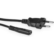 ACT Netsnoer Euro male - C7 female zwart 0,2 m