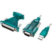LogiLink UA0042B seriële converter/repeater/isolator USB 2.0 RS-232 Groen, Transparant