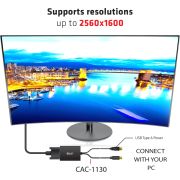 CLUB3D cac-1130 MiniDP/USB-A DVI-D Zwart