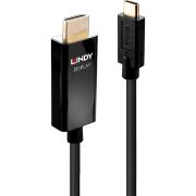 Lindy 43291 video kabel adapter 1 m USB Type-C HDMI Type A (Standaard) Zwart
