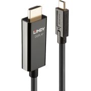 Lindy 43315 video kabel adapter 5 m USB Type-C HDMI Type A (Standaard) Zwart