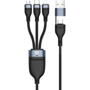 Conceptronic ETTA05B15 USB-kabel 1,5 m USB 2.0 USB C USB C/Micro-USB B/Lightning Zwart