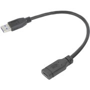 ACT USB Type-A male naar USB Type-C female adapterkabel 0,2m