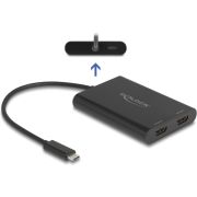 DeLOCK 64309 video kabel adapter 0,2 m USB Type-C HDMI + USB Type-C Zwart