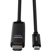 Lindy 43433 video kabel adapter 1 m USB Type-C HDMI Zwart