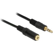 Delock 83766 Stereo Jack Verlengkabel 3,5 mm 3-pins male > female 2 m zwart