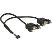 DeLOCK 84832 0.25m USB A 2 x USB A Zwart USB-kabel