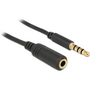 Delock 84667 Stereo Jack Verlengkabel 3,5 mm 4-pins male naar female 2 m zwart
