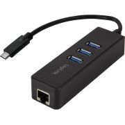 LogiLink UA0283 Ethernet 1000Mbit/s netwerkadapter/ USB hub 3 poorten USB C