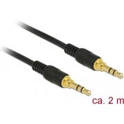 Delock 85549 Stereo Jackkabel 3,5 mm 3-pins male > male 2 m zwart