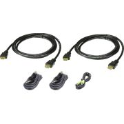 Aten 2L-7D02UHX5 toetsenbord-video-muis (kvm) kabel 1,8 m Zwart