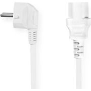 Nedis Stroomkabel Type F (CEE 7/7) Male IEC-320-C13 Gehoekt Recht Vernikkeld 2.00 m Rond