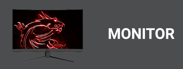 Info banner over monitor